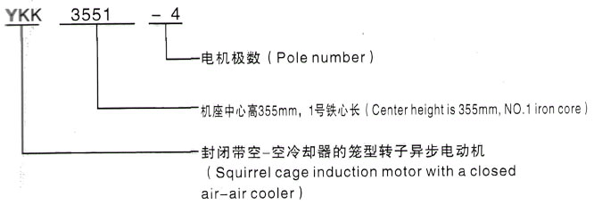 YKK系列(H355-1000)高压Y5008-10/560KW三相异步电机西安泰富西玛电机型号说明